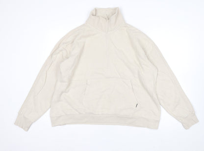 Marks and Spencer Womens Beige 1/2 Zip Pullover Sweatshirt Size 20