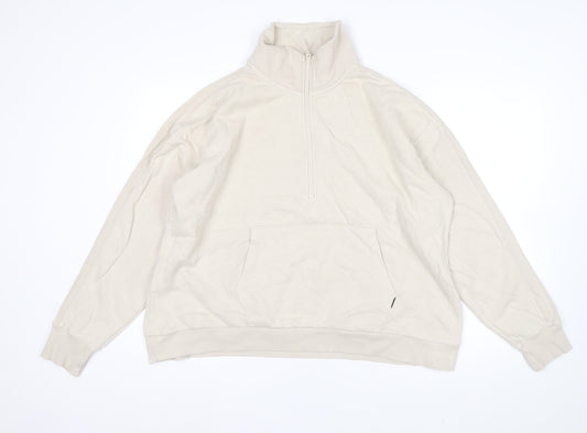 Marks and Spencer Womens Beige 1/2 Zip Pullover Sweatshirt Size 20