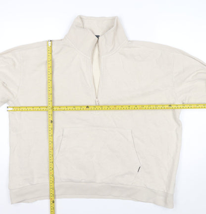 Marks and Spencer Womens Beige 1/2 Zip Pullover Sweatshirt Size 20