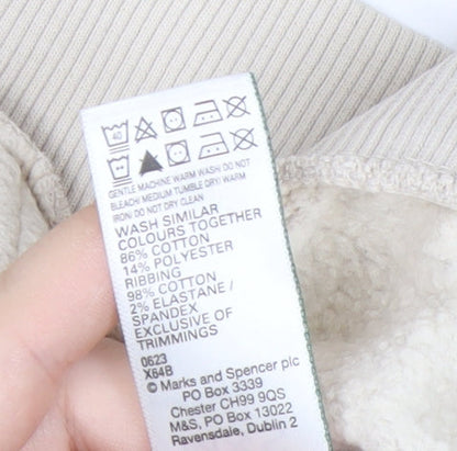 Marks and Spencer Womens Beige 1/2 Zip Pullover Sweatshirt Size 20