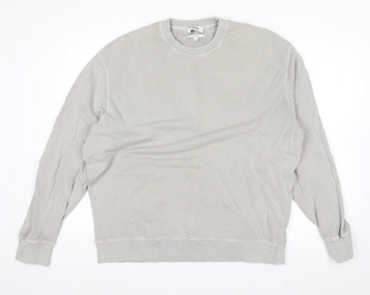 COS Men's Beige Relaxed Fit Crew Neck Cotton Sweatshirt XL