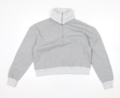 ASOS Design Women Grey XS 1/2 Zip Pullover Sweatshirt