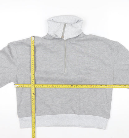 ASOS Design Women Grey XS 1/2 Zip Pullover Sweatshirt