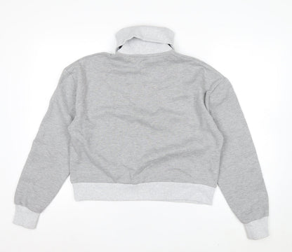 ASOS Design Women Grey XS 1/2 Zip Pullover Sweatshirt