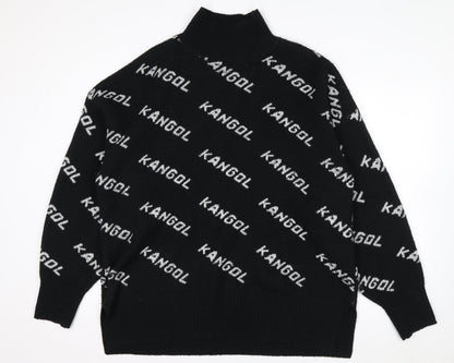 Kangol Men's Black Logo High Neck Pullover Jumper Size L