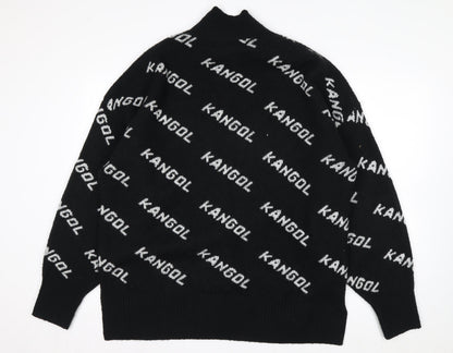 Kangol Men's Black Logo High Neck Pullover Jumper Size L