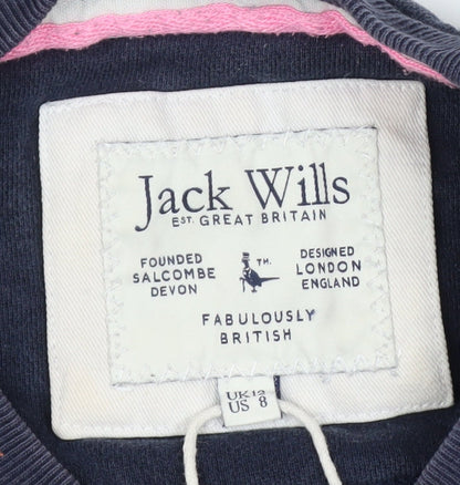 Jack Wills Women's Navy Blue Crew Neck Pullover Sweatshirt UK 12