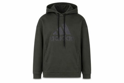 Adidas Womens Green Pullover Hoodie S Logo Print Cotton Blend