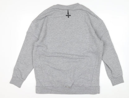 Judas Sinned Men's Grey Crew Neck Pullover Sweatshirt Size M