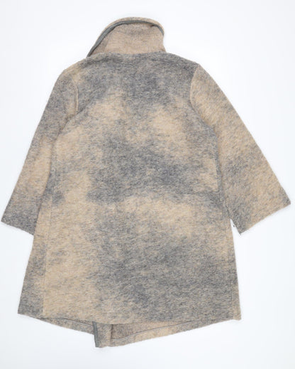 Paul Costelloe Women’s Beige Wool Blend Collared Cardigan Size 14