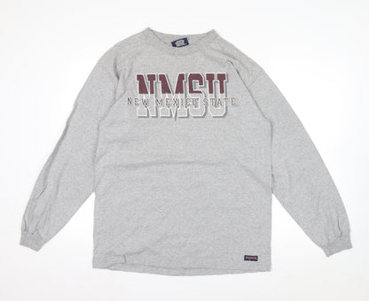 JanSport Mens Grey NMSU Long Sleeve Cotton Top Size M