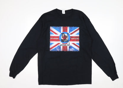 Gildan Men's Black Large The Who Moving On Tour 2019 Long Sleeve T-Shirt