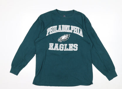 Majestic Men’s Green Philadelphia Eagles Long Sleeve Shirt L