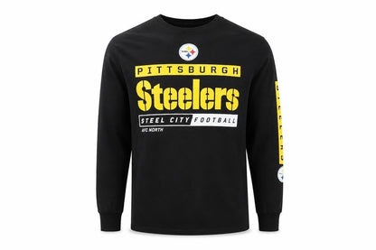 Majestic Men’s Black Pittsburgh Steelers Long Sleeve Sports Top Size S