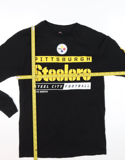 Majestic Men’s Black Pittsburgh Steelers Long Sleeve Sports Top Size S