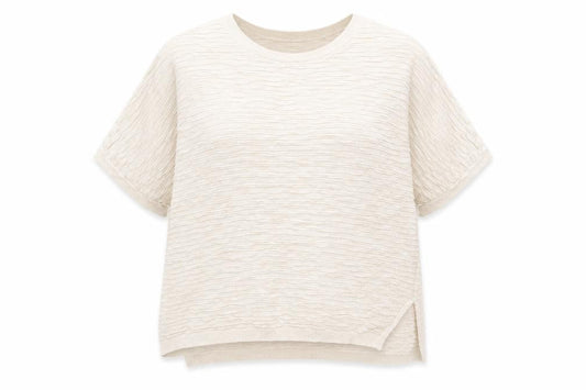 Mango Womens Beige Basic Relaxed Fit Short Sleeve T-Shirt Size 12