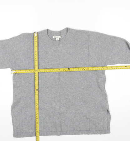 Whistles Women Grey Cashmere Pullover Jumper XS