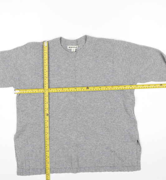 Whistles Women Grey Cashmere Pullover Jumper XS