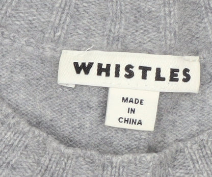 Whistles Women Grey Cashmere Pullover Jumper XS