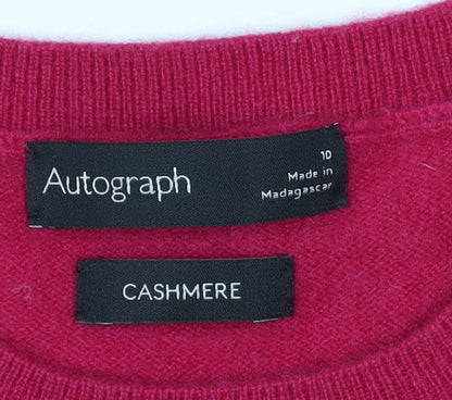 Marks and Spencer Women’s Pink Cashmere Crew Neck Jumper Size 10