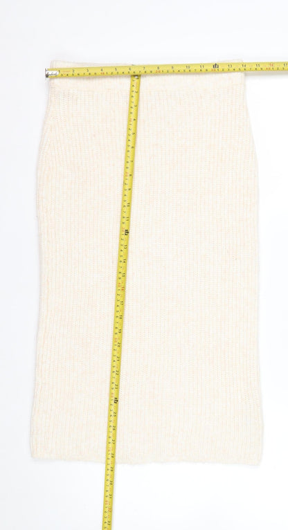 ASOS DESIGN Women Beige Petite Knit Pencil Skirt Size 10