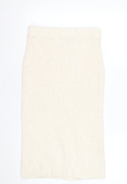 ASOS DESIGN Women Beige Petite Knit Pencil Skirt Size 10