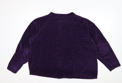 Honor Millburn Women's Purple Cardigan XL 22-24 Button Knit