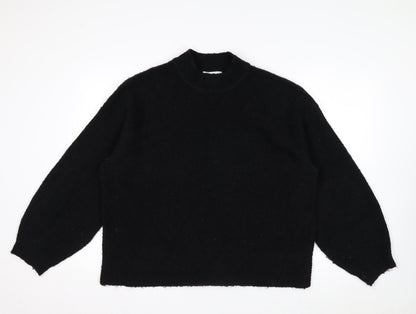 Marks and Spencer Women’s Black Mock Neck Wool Blend Jumper L