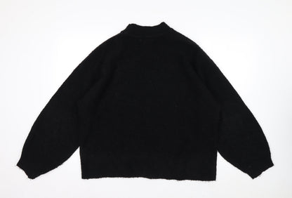 Marks and Spencer Women’s Black Mock Neck Wool Blend Jumper L