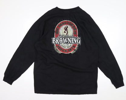 Browning Mens Black XL Long Sleeve Graphic Cotton Shirt