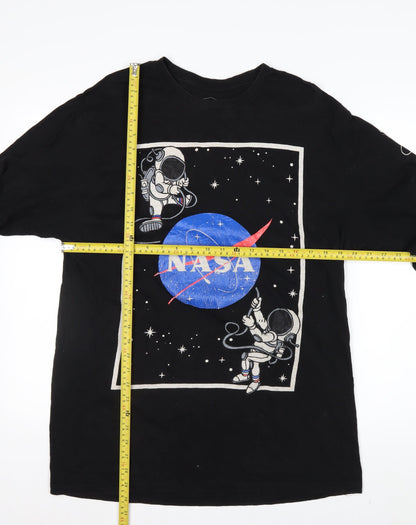 Eighty Eight Men's Black NASA Long Sleeve Graphic T-Shirt Size L