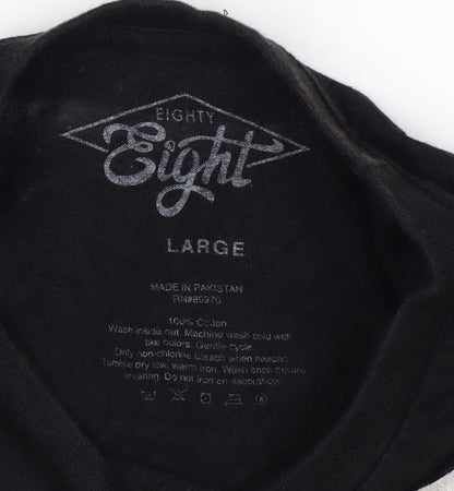 Eighty Eight Men's Black NASA Long Sleeve Graphic T-Shirt Size L