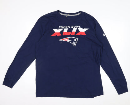 Nike Men’s Navy Super Bowl XLIX Long Sleeve T-Shirt XL Regular Fit