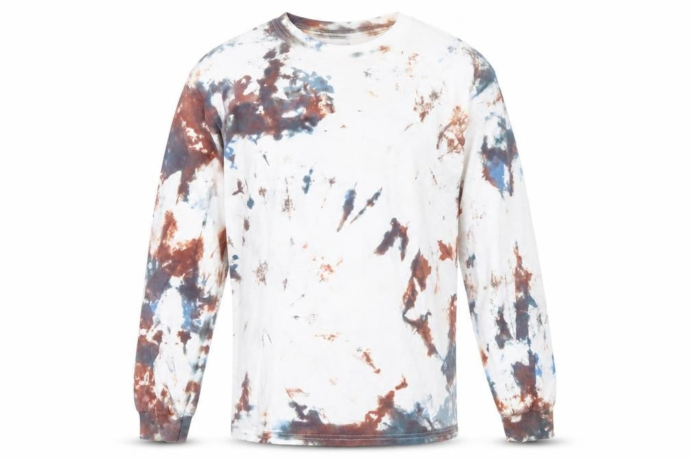 Gildan Men’s Multicoloured Tie-Dye Long Sleeve Cotton T-Shirt M
