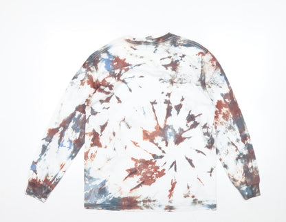 Gildan Men’s Multicoloured Tie-Dye Long Sleeve Cotton T-Shirt M