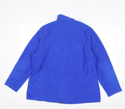Lands' End Men's Blue Fleece Full Zip Jacket 2XL Regular Fit