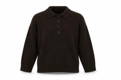 ASOS Design Women Brown Acrylic Henley Jumper Size L 16-18