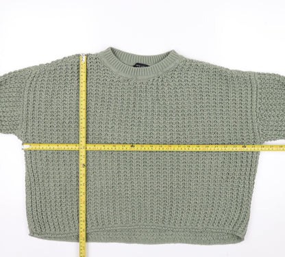 New Look Women's Green Chunky Knit Relaxed Pullover Jumper Size S