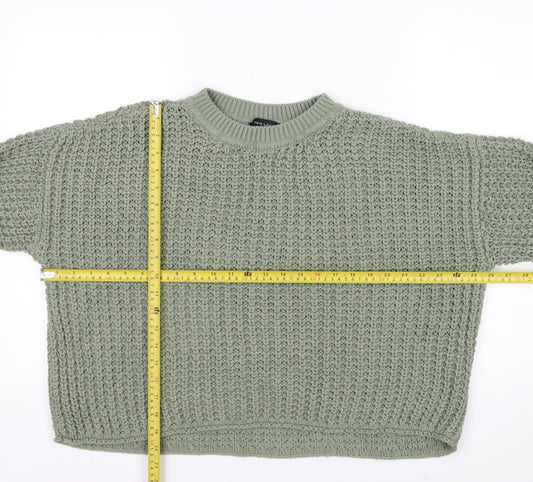 New Look Women's Green Chunky Knit Relaxed Pullover Jumper Size S