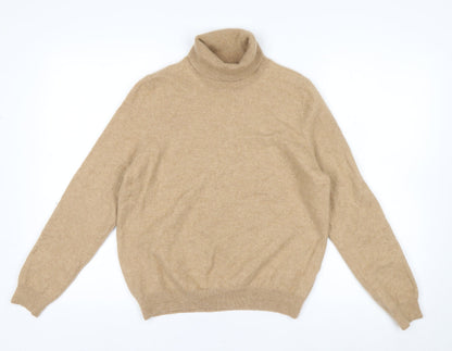 Marks and Spencer Women Beige Roll Neck 100% Cashmere Jumper Size 16