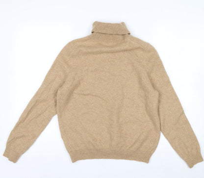 Marks and Spencer Women Beige Roll Neck 100% Cashmere Jumper Size 16