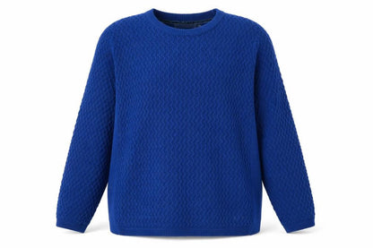 Isle Women Blue Acrylic Cable-Knit Jumper Size 18-20