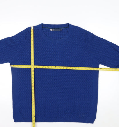 Isle Women Blue Acrylic Cable-Knit Jumper Size 18-20