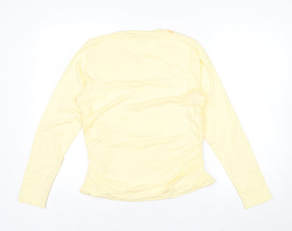 Nobody's Child Women's Yellow Long Sleeve Viscose T-Shirt Size 16