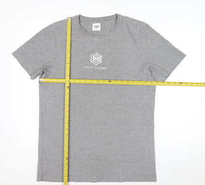 Max Mens Grey Slim Fit Crew Neck Short Sleeve T-Shirt M