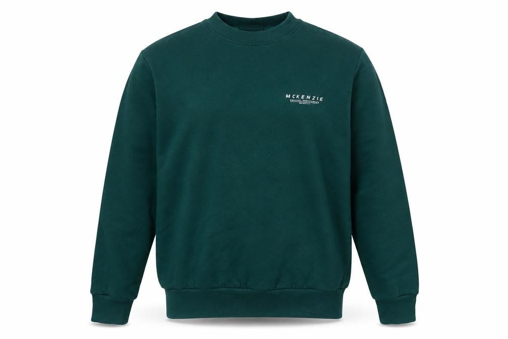 McKenzie Men's Green Crew Neck Pullover Sweatshirt Size M