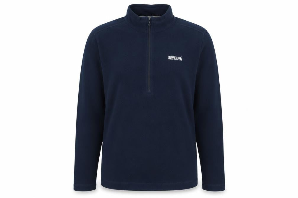 Front view of Regatta Great Outdoors Navy 1/2 Zip Fleece Sweatshirt Teens 14 Years