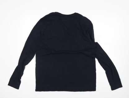 Nike Men's Black Long Sleeve Athletic Fit Graphic Tee L