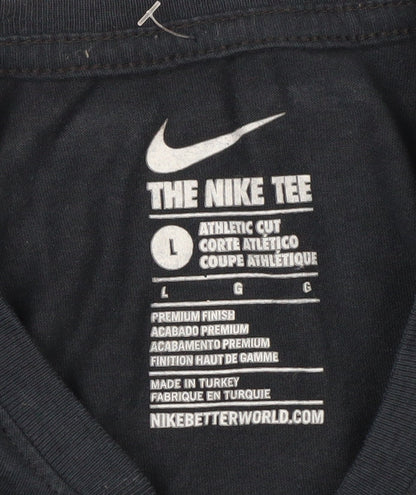 Nike Men's Black Long Sleeve Athletic Fit Graphic Tee L