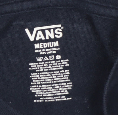Vans Men's Blue Long Sleeve Graphic Cotton T-Shirt Medium